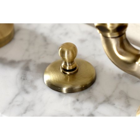 Kingston Brass Bridge Bathroom Faucet with Brass PopUp, Antique Brass KS7993BAL